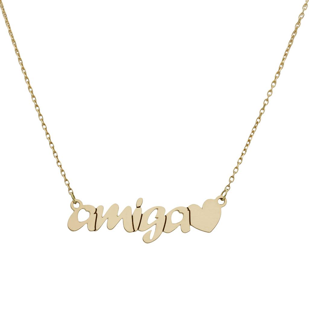 Gargantilla oro 18kl amiga + corazon