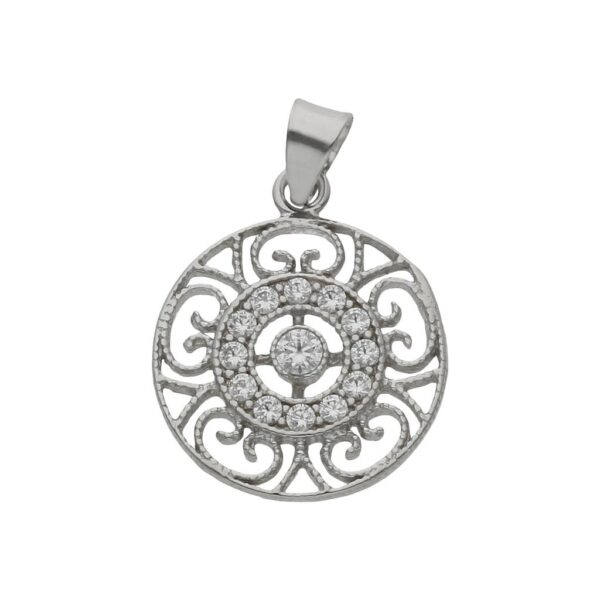 Colgante oro blanco 18kl circonitas