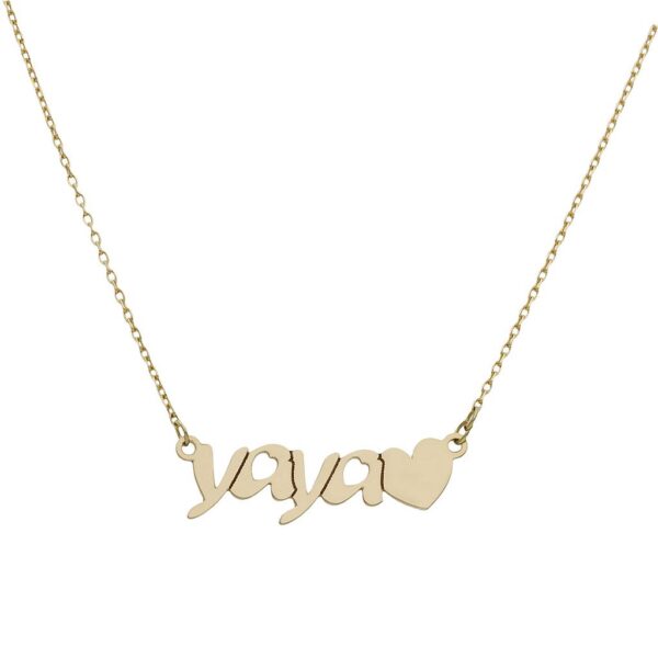 Gargantilla oro 18kl yaya + corazon