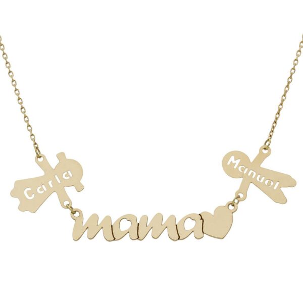 Gargantilla oro 18kl mama + niños