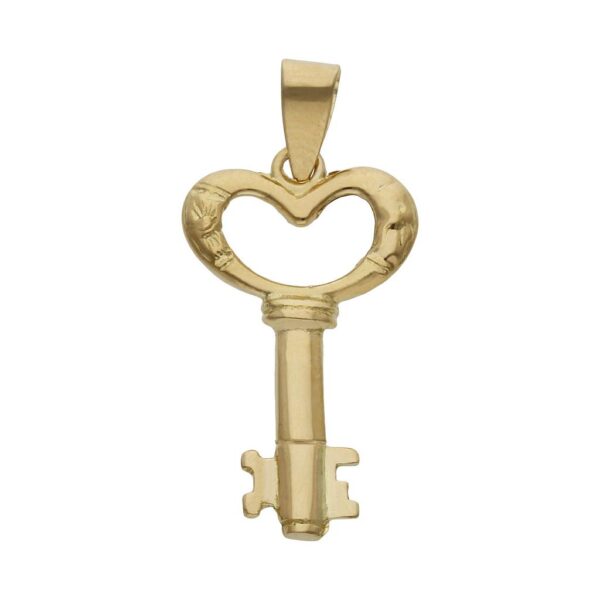 Colgante oro 18kl llave corazon - 13x23mm
