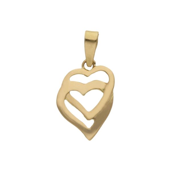 Colgante oro 18kl corazones entrelazados