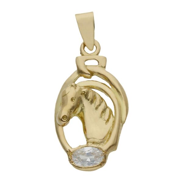 Colgante oro 18kl caballo - 12x21mm