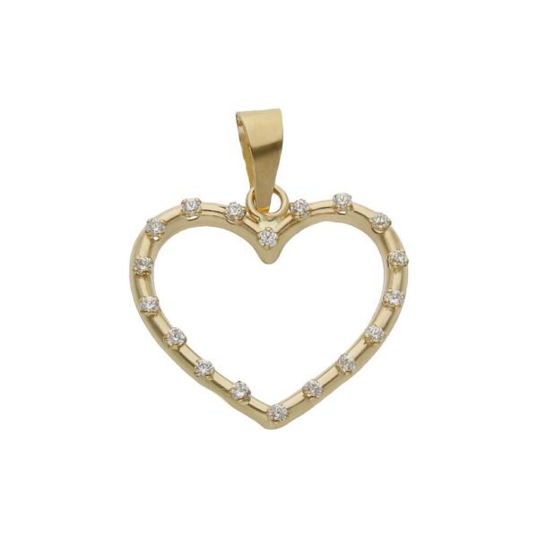 Colgante oro 18kl corazon circonitas - 14x14mm