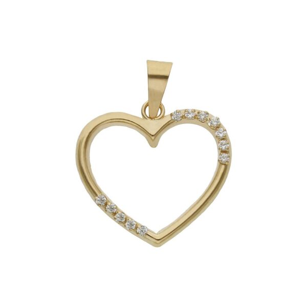 Colgante oro 18kl corazon circonitas - 15x14mm