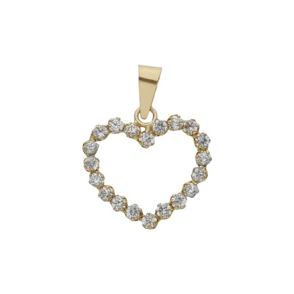 Colgante oro 18kl corazon circonitas - 12x13mm
