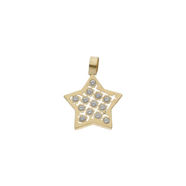 Colgante oro 18kl estrella circonitas - 9x9mm