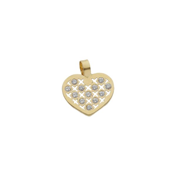 Colgante oro 18kl corazon circonitas - 8x9mm