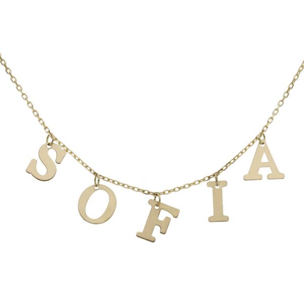 Gargantilla oro 18kl nombre letras