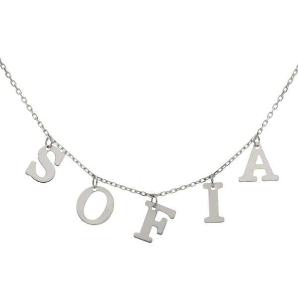 Gargantilla oro blanco 18kl nombre letras