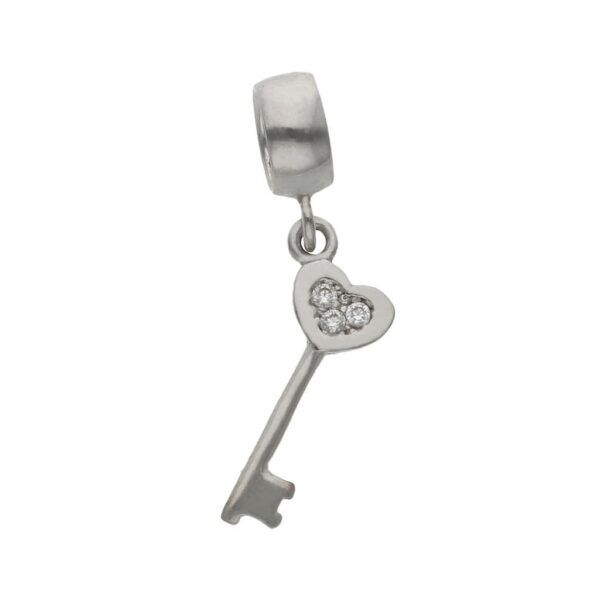 Colgante oro blanco 18kl llave circonitas