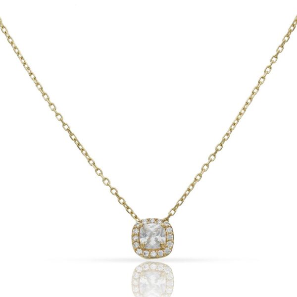 Gargantilla oro 18kl cuadrado circonitas