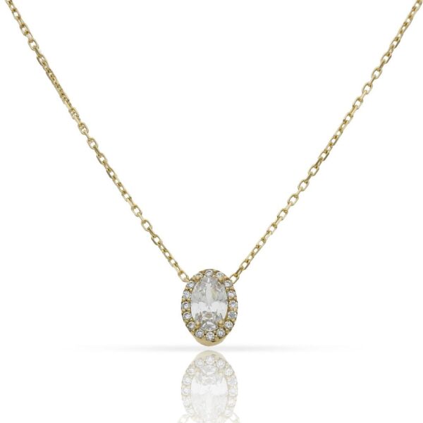 Gargantilla oro 18kl oval circonitas