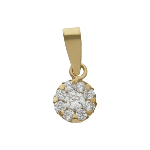 Colgante oro 18kl redondo circonitas