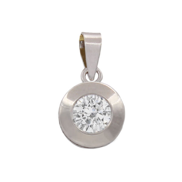 Colgante oro blanco 18kl circonita - 7mm