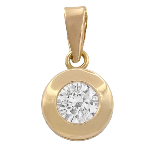 Colgante oro 18kl circonita - 9mm