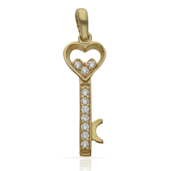 Colgante oro 18kl llave y corazon