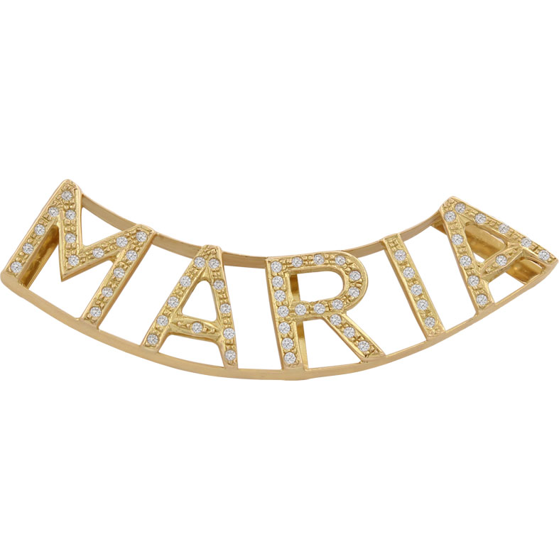 Colgante nombre oro 18kl circonitas