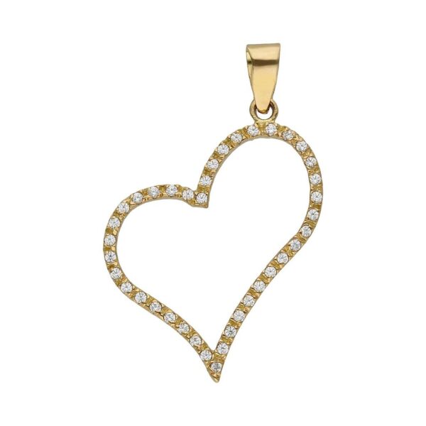 Colgante oro 18kl corazon circonitas