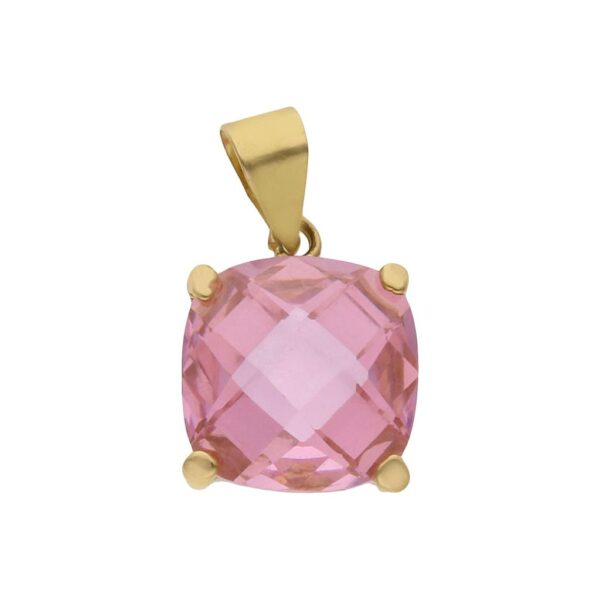 Colgante oro 18kl piedra rosa