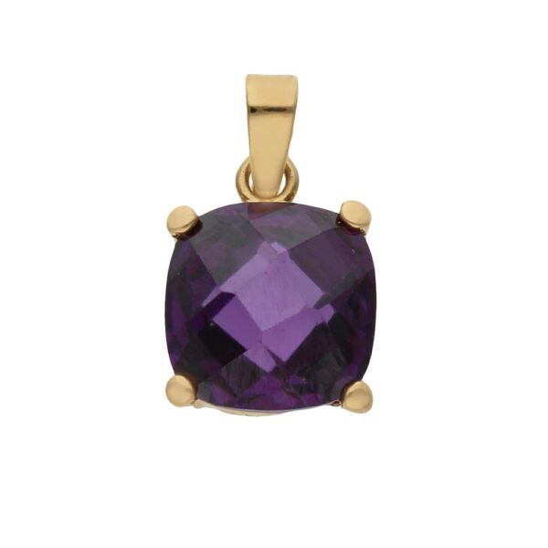 Colgante oro 18kl piedra color amatista