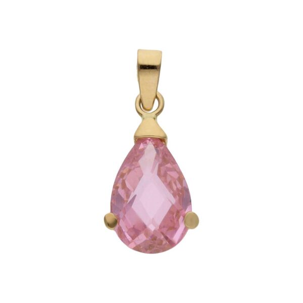 Colgante oro 18kl piedra rosa