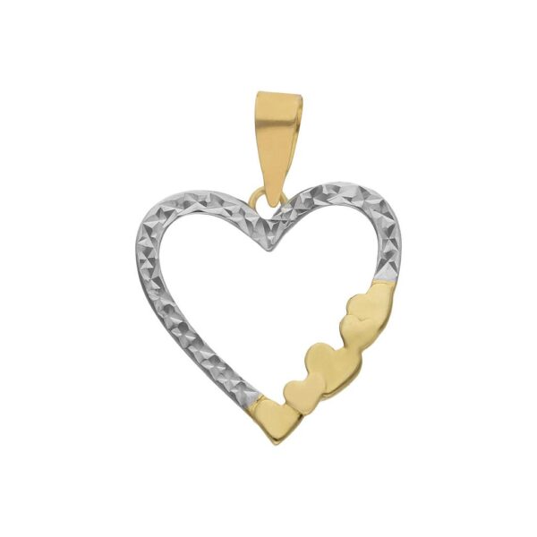 Colgante oro 18kl bicolor corazon
