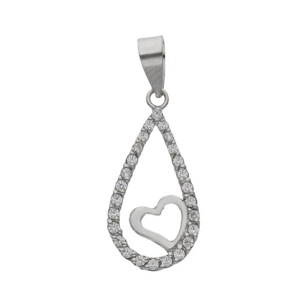 Colgante oro blanco 18kl corazon