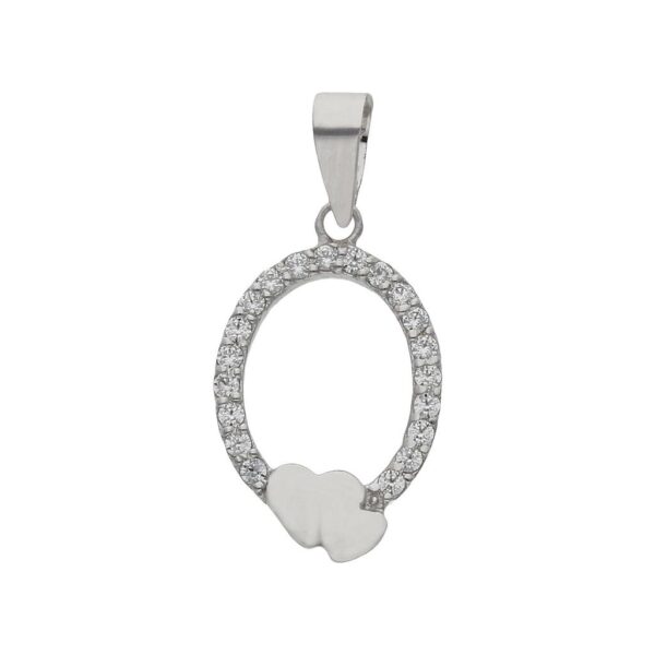 Colgante oro blanco 18kl corazones
