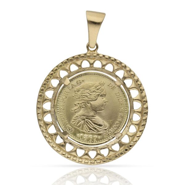 Colgante oro 18kl moneda - 20mm