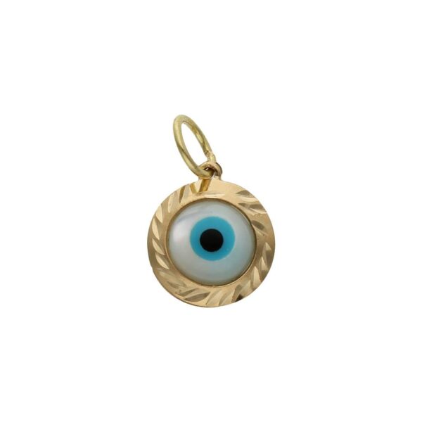 Colgante oro 18kl ojo turco - 9mm