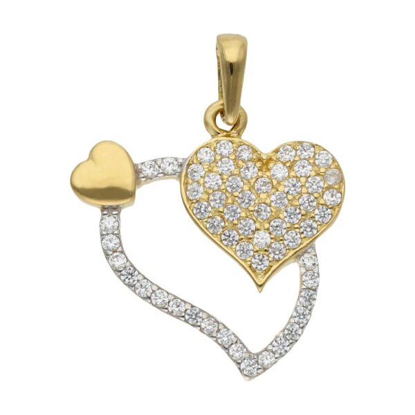 Colgante oro 18kl corazones