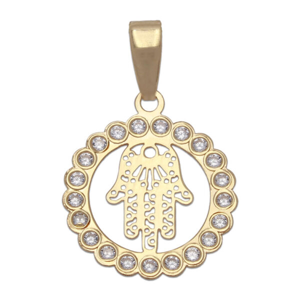 Colgante oro 18kl mano de fatima - 15mm