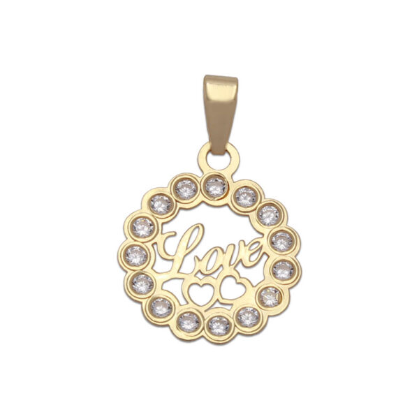 Colgante oro 18kl love circonitas - 12mm
