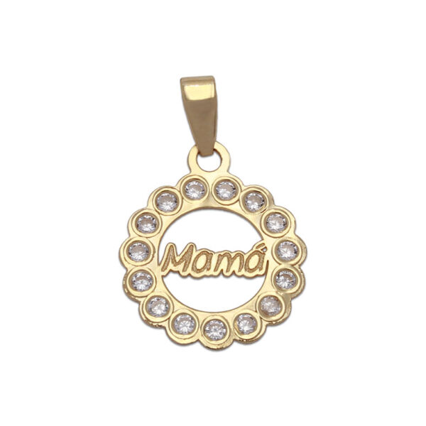 Colgante oro 18kl mama circonitas - 12mm