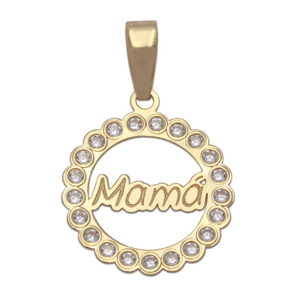 Colgante oro 18kl mama circonitas - 16mm