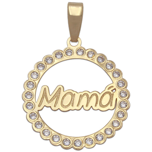 Colgante oro 18kl mama circonitas - 20mm