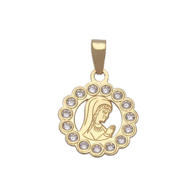 Colgante oro 18kl virgen niña - 12mm