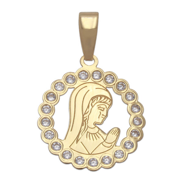 Colgante oro 18kl virgen niña - 15mm