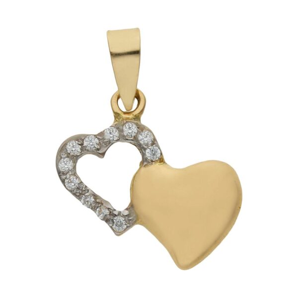 Colgante oro 18kl corazones