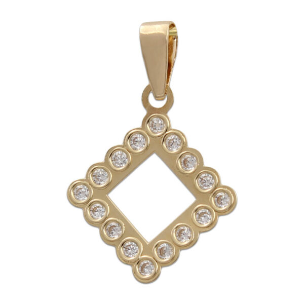 Colgante oro 18kl circonitas 14x14mm