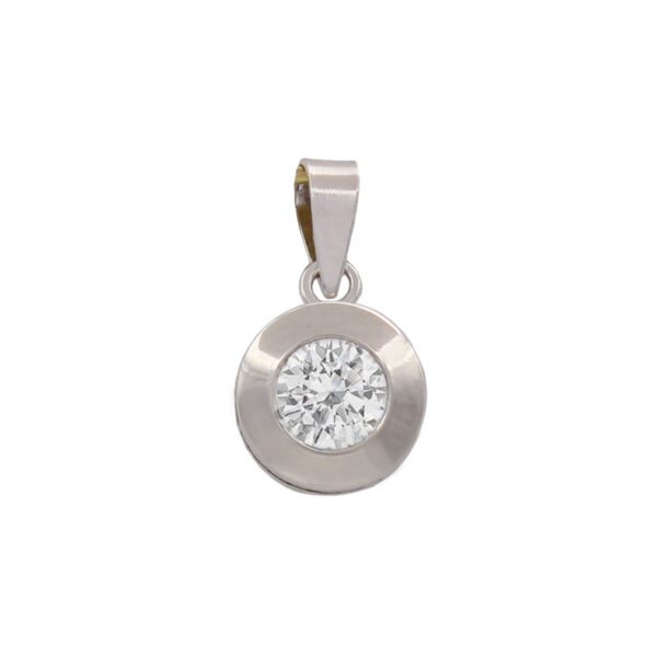 Colgante oro blanco 18kl circonita - 5mm