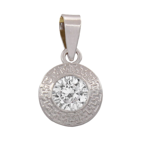 Colgante oro blanco 18kl circonita - 9mm