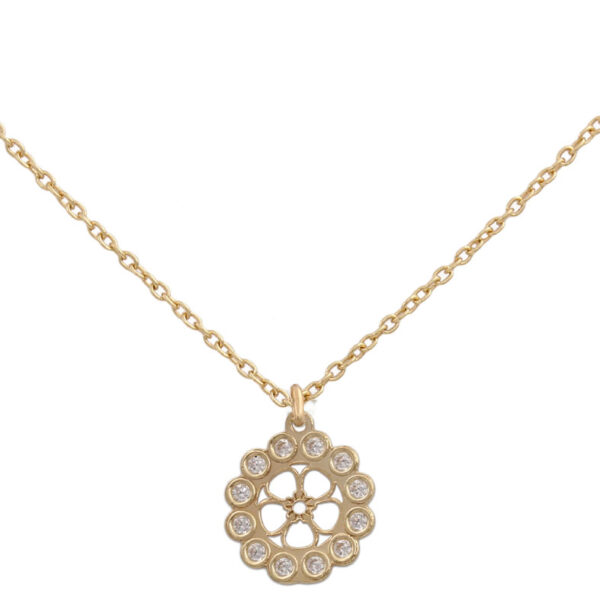 Gargantilla flor oro 18kl circonitas