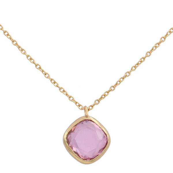 Gargantilla oro 18kl cuadrado rosa