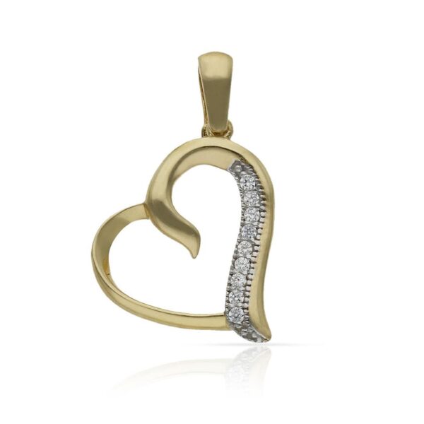 Colgante oro 18kl corazon con circonitas
