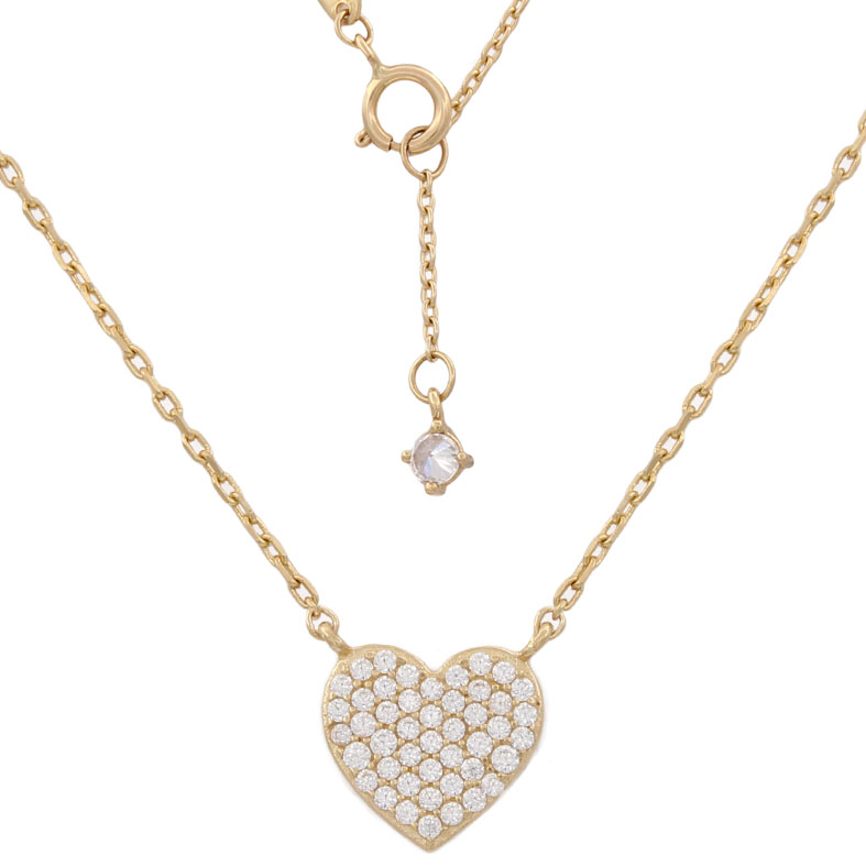 Gargantilla oro 18kl corazon circonitas
