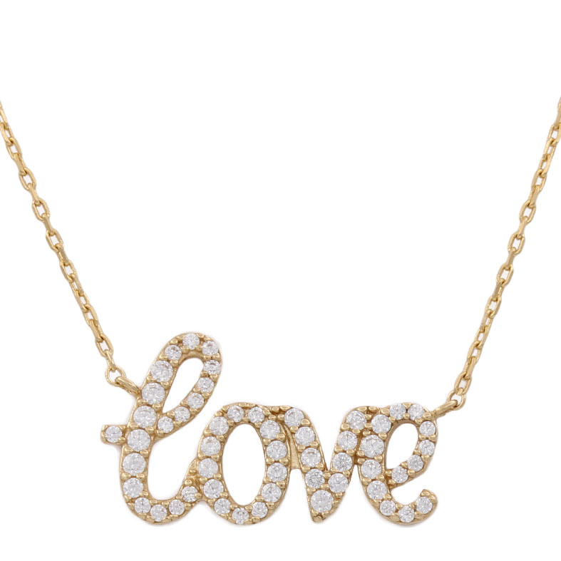 Gargantilla oro 18kl love circonitas