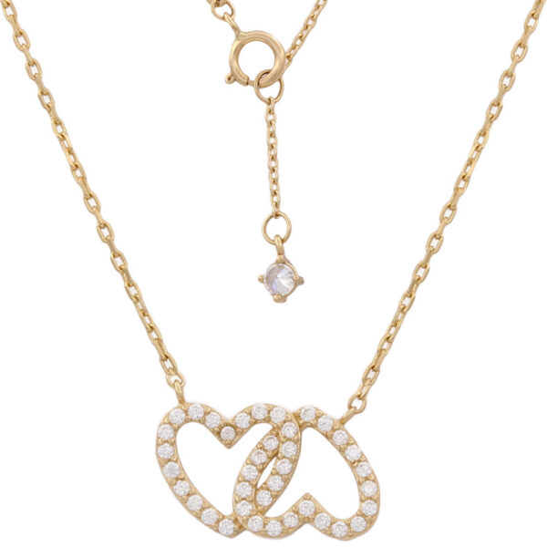 Gargantilla oro 18kl corazones circonita