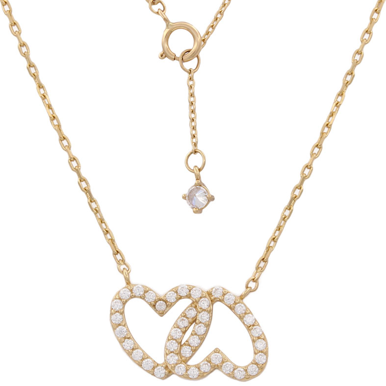 Gargantilla oro 18kl corazones circonita